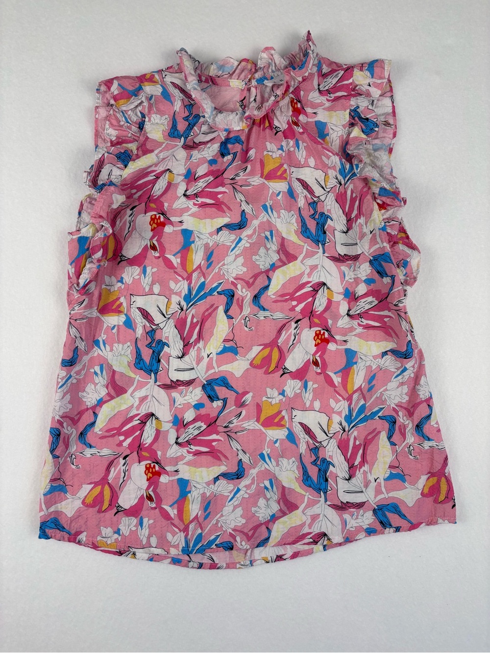 THML Pink Floral Ruffle Sleeveless Tank top women’s S